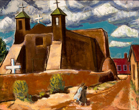 Paul K. Smith (1893-1977) artwork for sale. Untitled (Rancho de Taos Church in New Mexico), Painting, circa 1940, Denver, Colorado, Art Gallery)