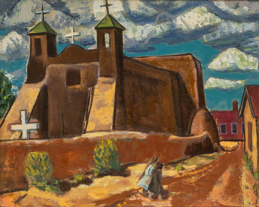 Untitled (Rancho de Taos Church in New Mexico), Painting, circa 1940
