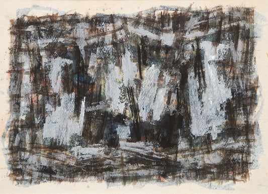 Untitled (Abstract in Brown, Cream, and Blue), Painting, circa 1955