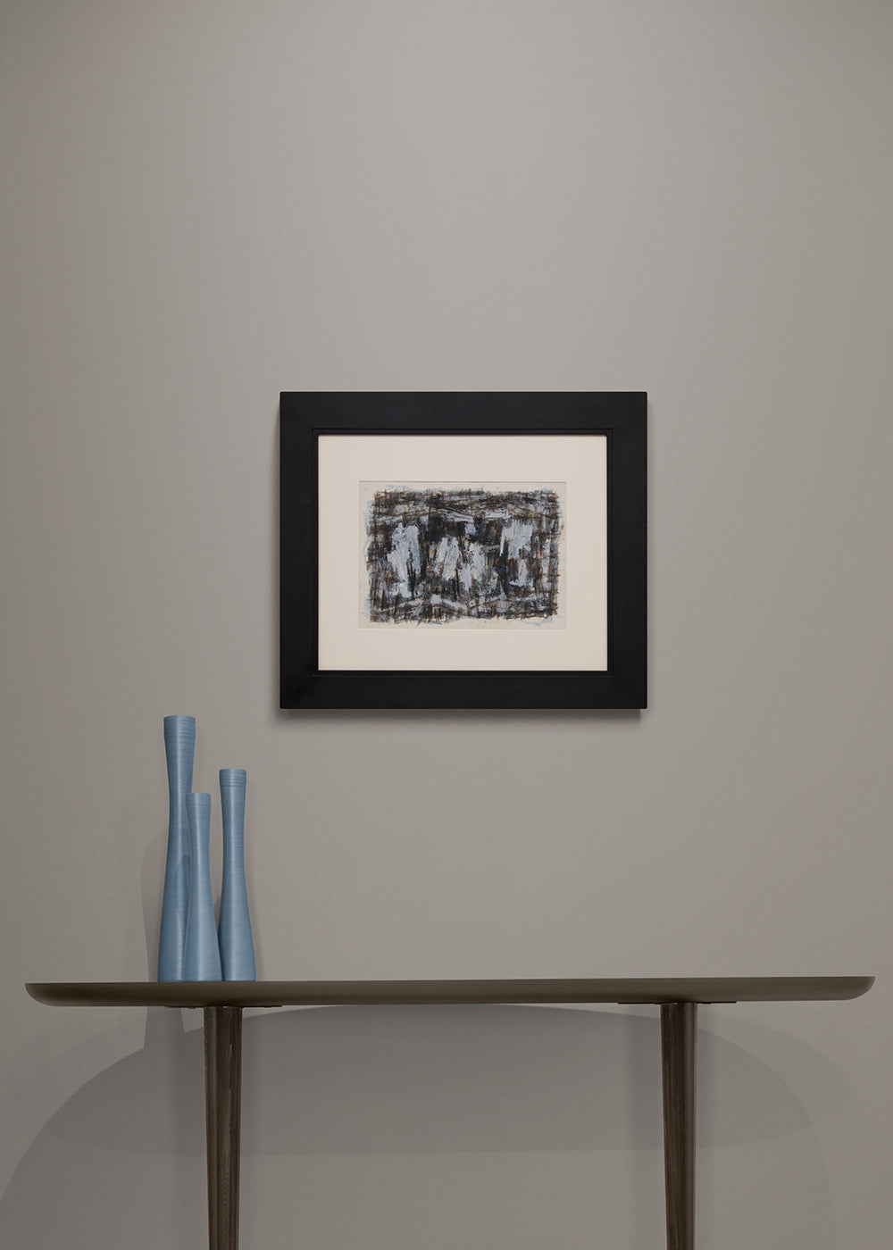 Untitled (Abstract in Brown, Cream, and Blue), Painting, circa 1955