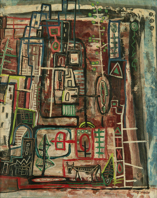 Howard Schleeter (1903-1976) artwork for sale. Untitled (Pueblo), Painting, 1949, Denver, Colorado, Art Gallery)