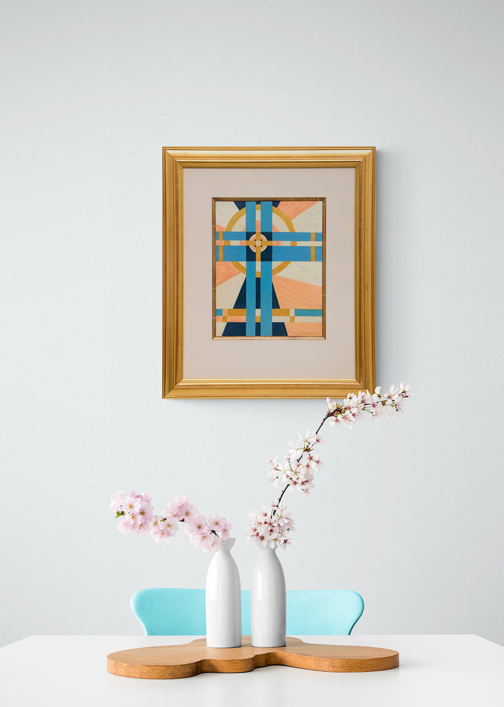 Untitled (Abstract in Cream, Gold, Pink, and Blue), Drawing, 1939