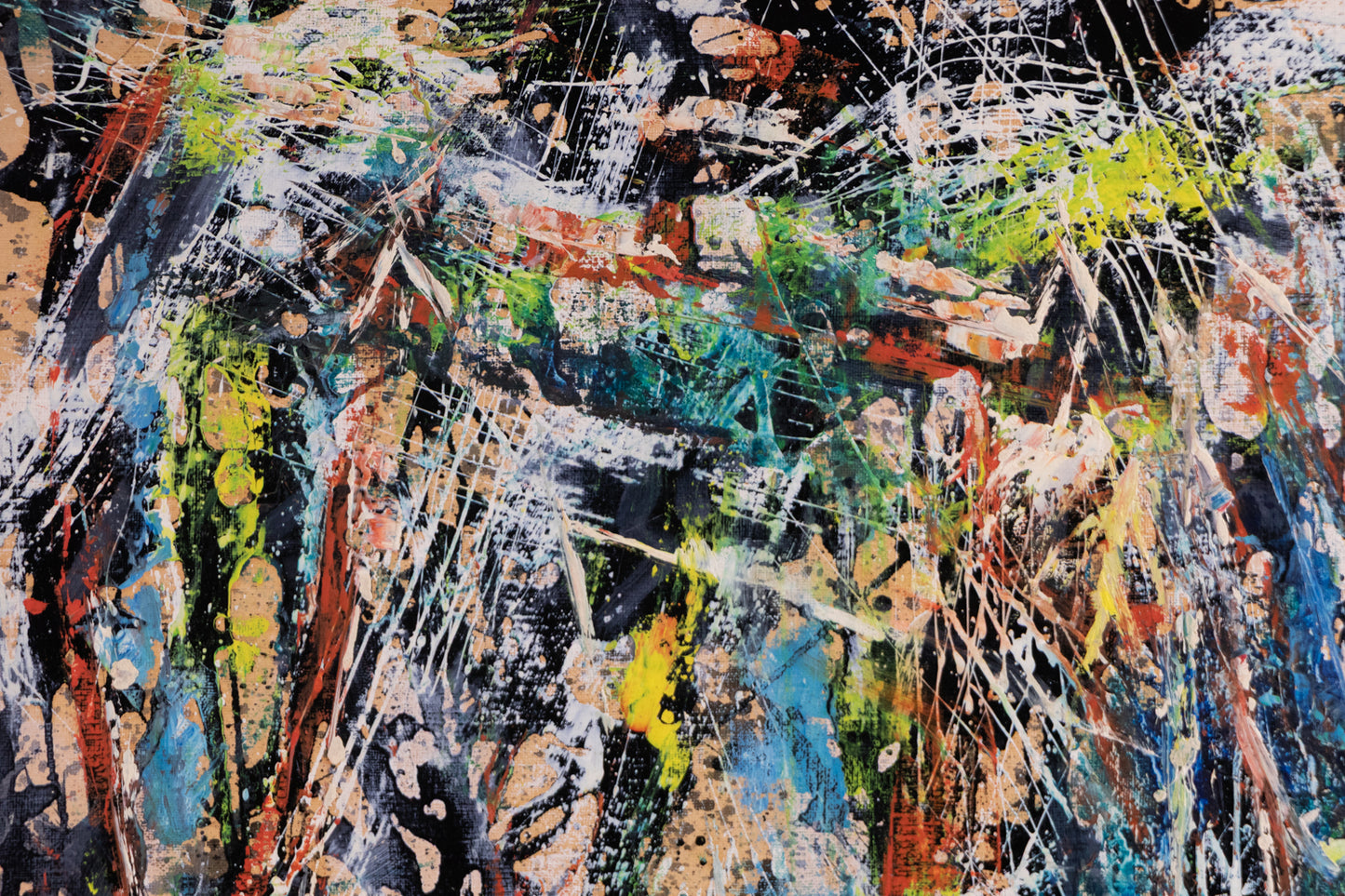 Untitled (Abstract with Black, White, Blue, Yellow, Red & Green), Painting, dated 1951