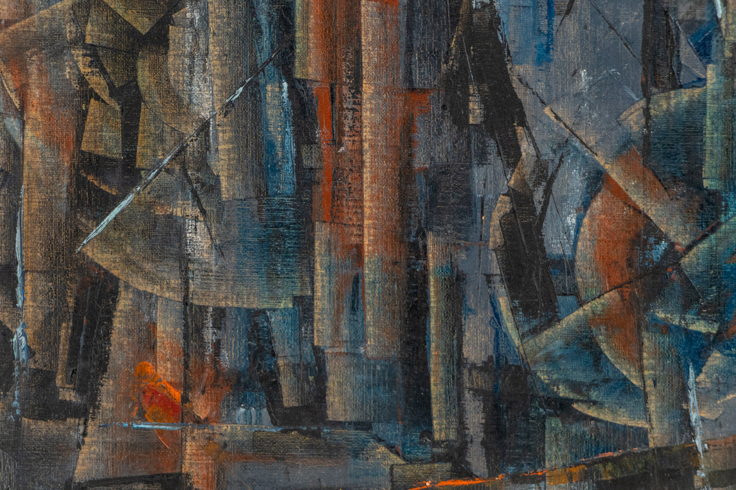 Untitled (Abstract with Gray, Blue, Red, White & Black), Painting, dated 1953
