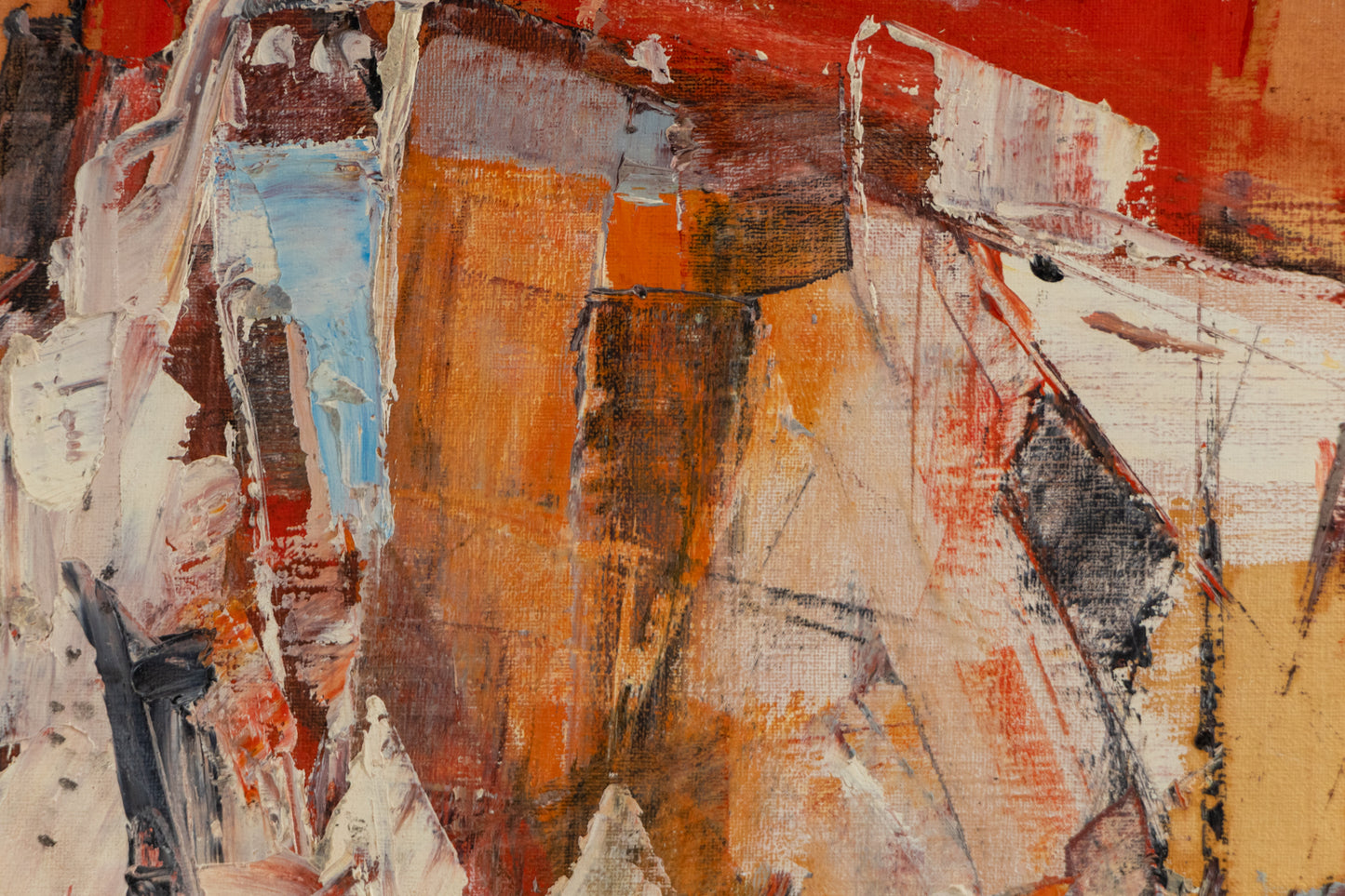 Untitled (Abstract in Red, Orange, White & Blue), Painting, 1953