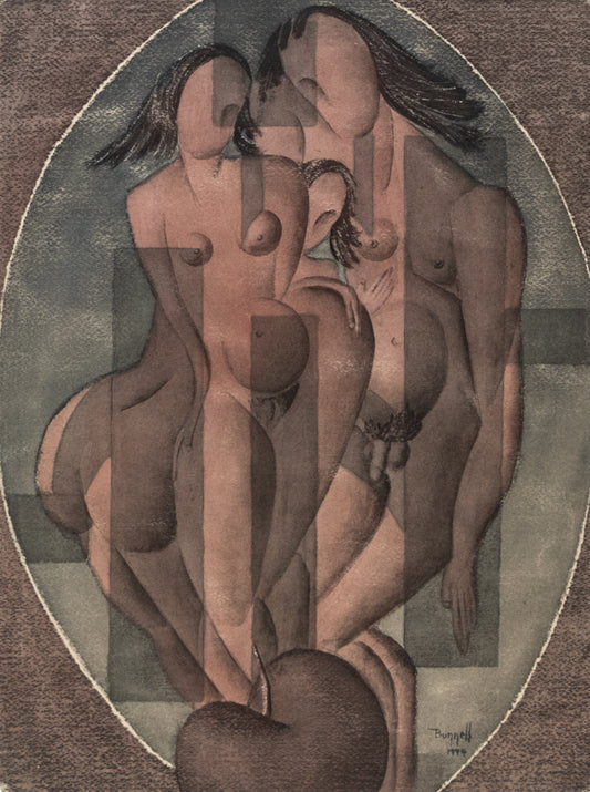 Adam and Eve and Lilith, Painting, 1944