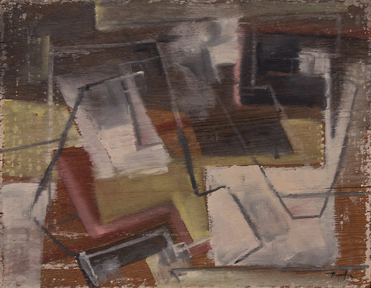 Untitled (Abstract in Black, Gray, Umber, and Ochre), Painting, 1956