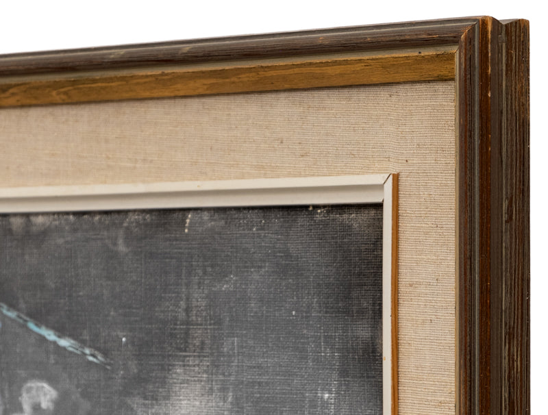 Untitled (Abstract Expressionist Composition in Yellow, Blue Red and Black), Painting, 1959