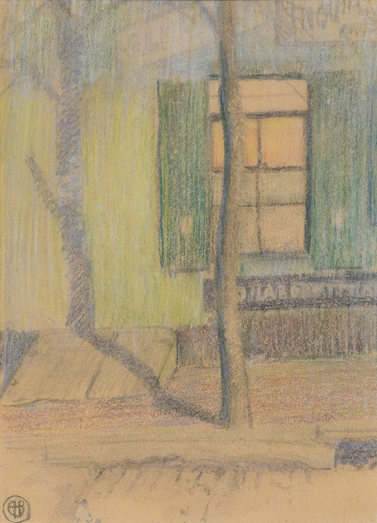 Untitled (Exterior with Tree), Drawing, circa 1915
