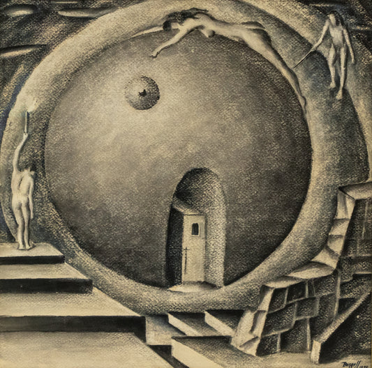 Man In His Search for God (Black & Blue Series), Drawing, 1939