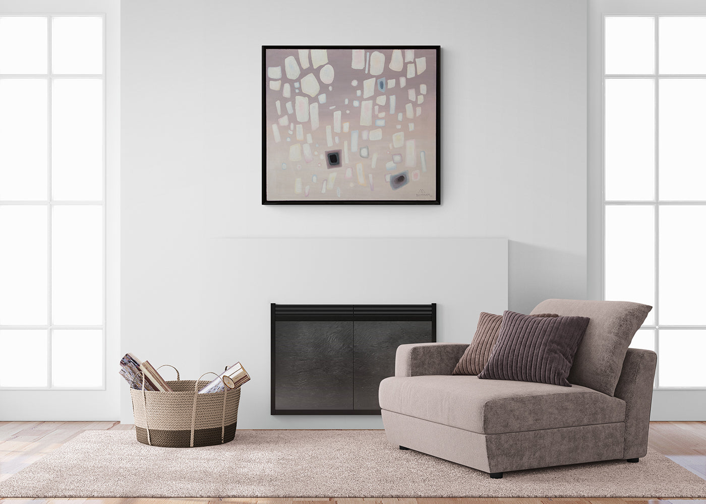Precipitation (Abstract in White, Mauve, Pink, and Blue), Painting, 1961