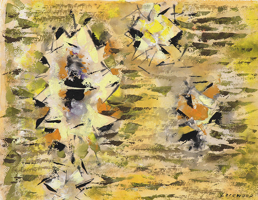 Untitled (Abstract in Yellow, Orange, Black, and Gray), Painting, circa 1960