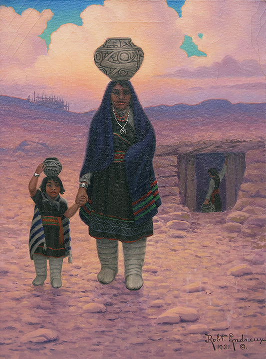 Robert Lindneux (1871-1970) artwork for sale. Zuni Woman and Child (New Mexico), Painting, 1931, Denver, Colorado, Art Gallery)