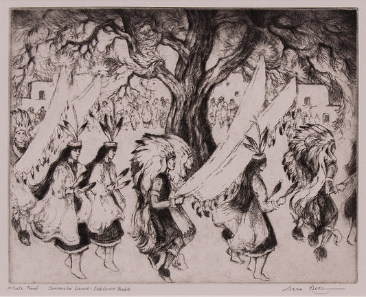 Comanche Dance, Ildefonso Pueblo (Artists Proof, edition of 50), Print, 1983