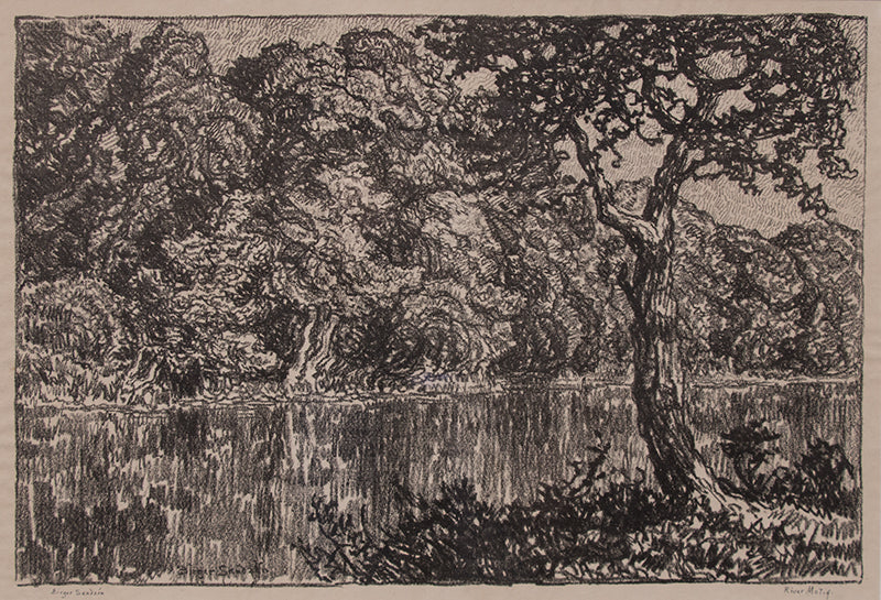 Birger Sandzen (1871-1954) artwork for sale. River Motif; edition of 50, Print, 1918, Denver, Colorado, Art Gallery)