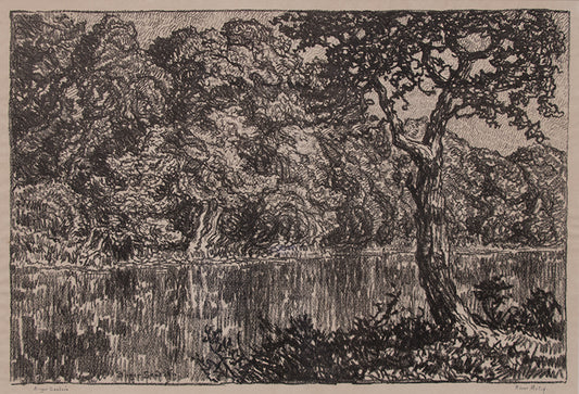 River Motif; edition of 50, Print, 1918