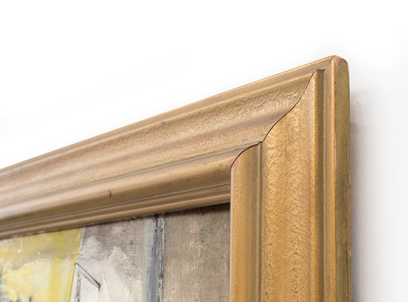 Untitled (Abstract Expressionist Composition in Yellow & Blue), Painting, 1958