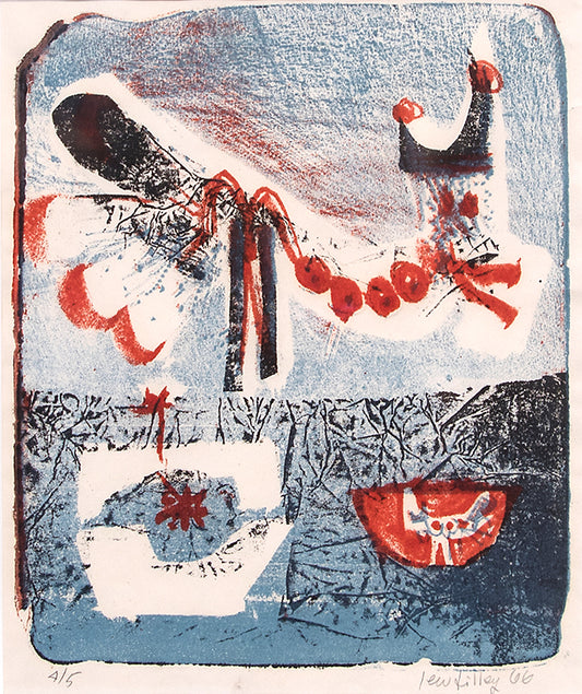 Cycle, 4/5 (Abstract in Blue, Black, White, and Red), Print, 1966