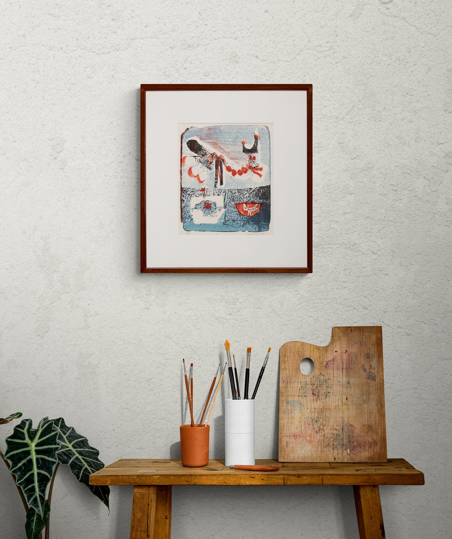 Cycle, 4/5 (Abstract in Blue, Black, White, and Red), Print, 1966