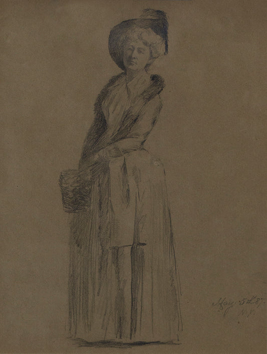 S. Seymour Thomas, Untitled (Portrait of a Woman), dated 1887, graphite on paper Drawing
