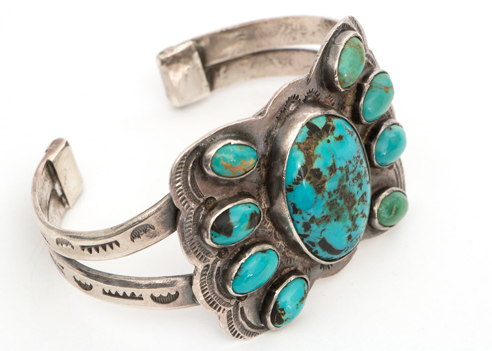 Navajo (Diné) artwork for sale. Vintage Old Pawn Cuff Bracelet, circa 1950, Denver, Colorado, Art Gallery)