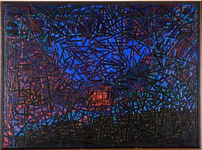 Chicago Night Flight, Painting, circa 1970