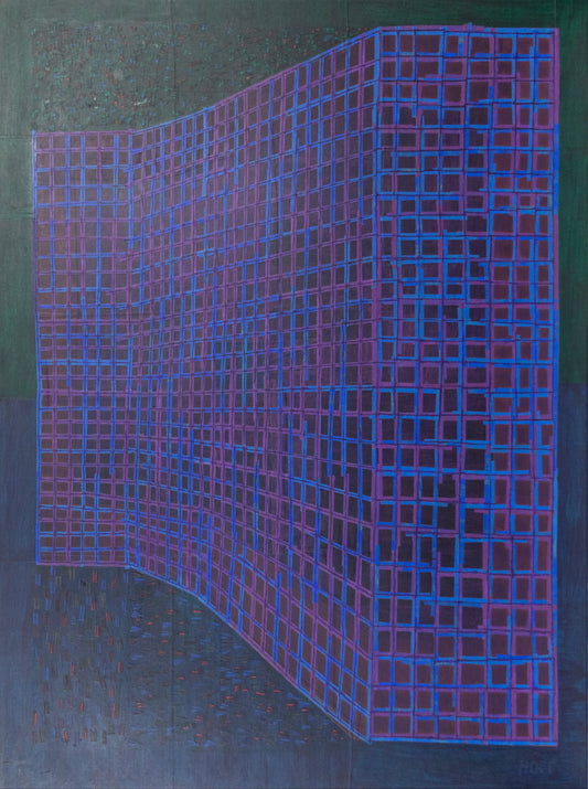 Facade (Abstract in Blue, Purple, Fuchsia, Black and Red & Orange), Painting, 1961