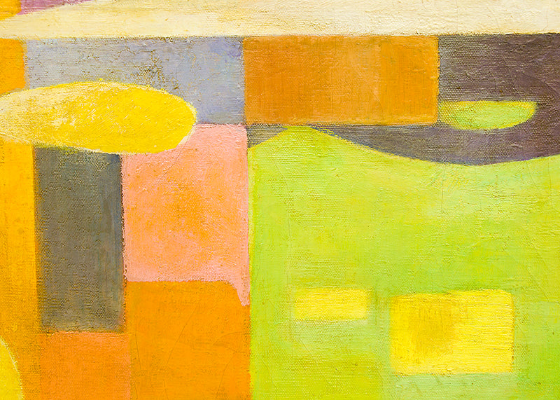 Harbor (Abstract in Yellow, Orange, Chartreuse, and Mauve), Painting