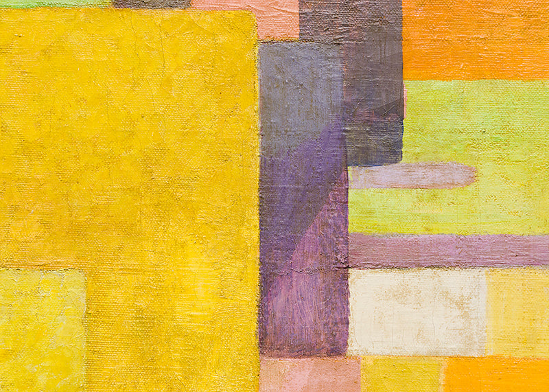 Harbor (Abstract in Yellow, Orange, Chartreuse, and Mauve), Painting
