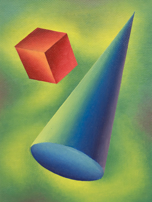 Basic Form Problem #2 (Two Polygons), Painting, circa 1940
