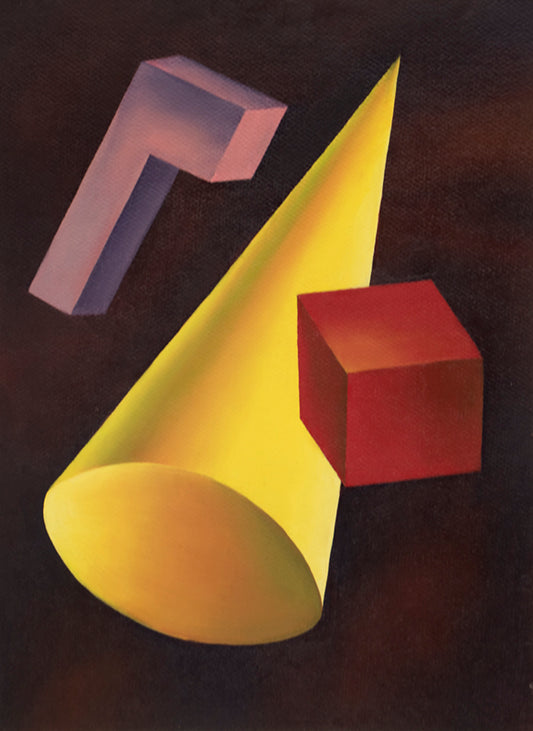 Basic Form Problem #6 (Three Polygons), Painting, circa 1940