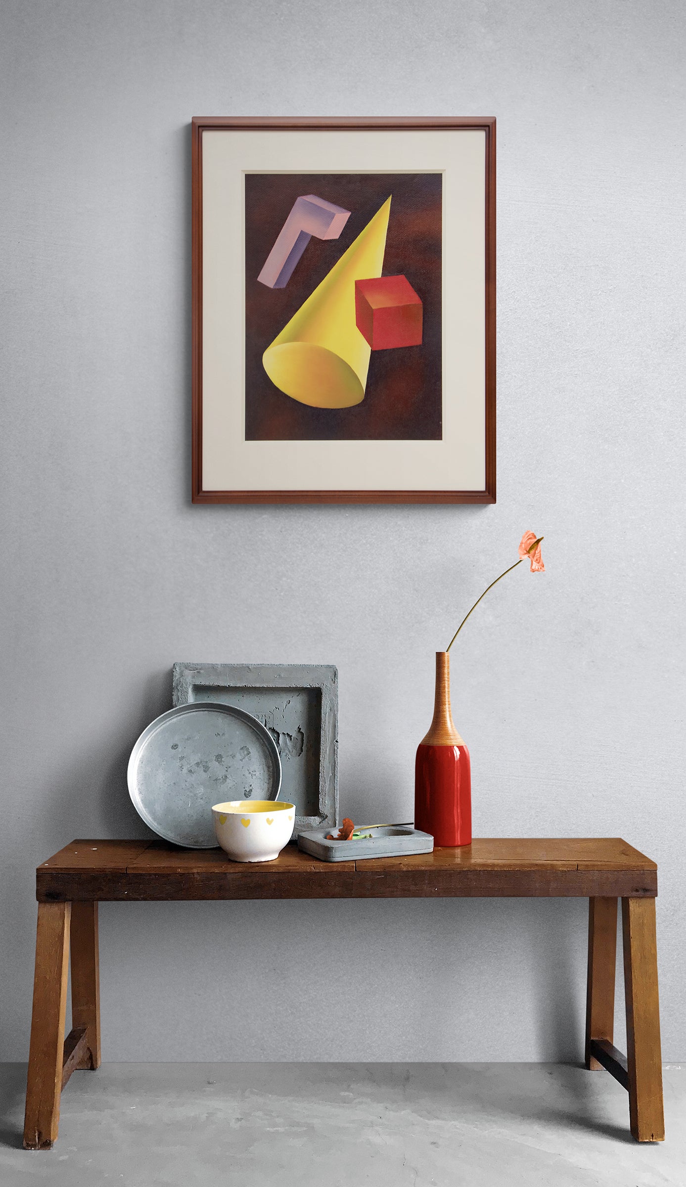 Basic Form Problem #6 (Three Polygons), Painting, circa 1940