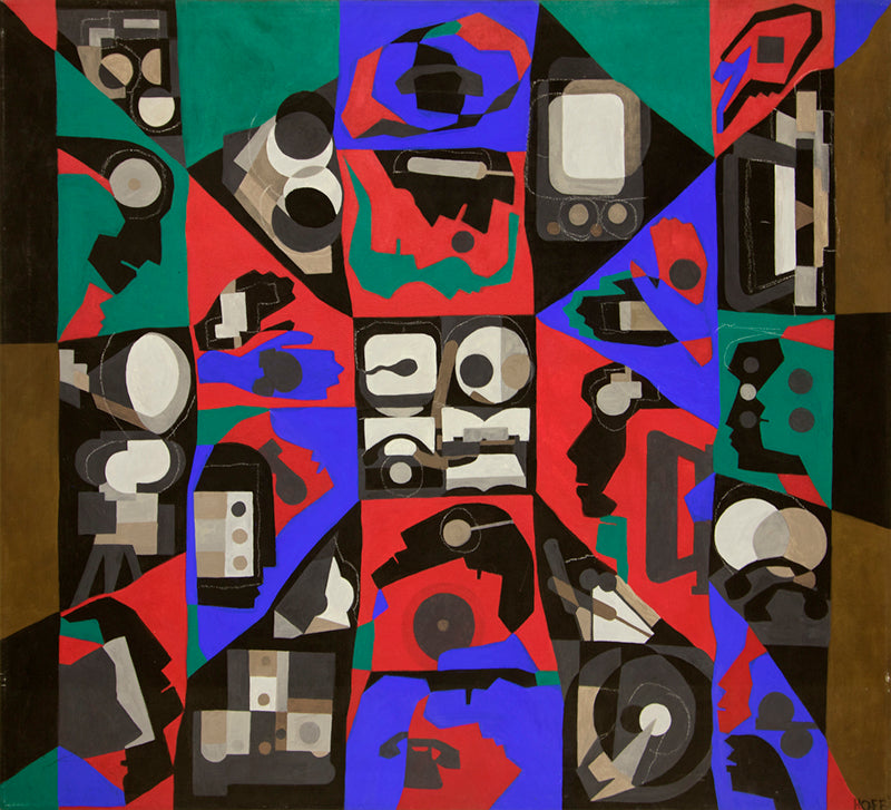 Media Man, Mixed Media Painting, 1974