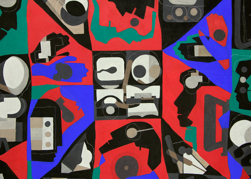 Media Man, Mixed Media Painting, 1974