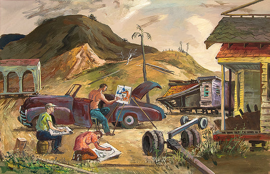 Artists Sketching (California), Painting, 1949