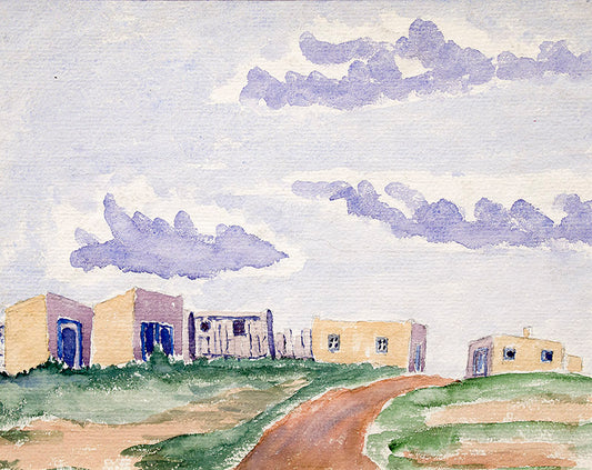 Untitled (Adobes and Sky), Painting
