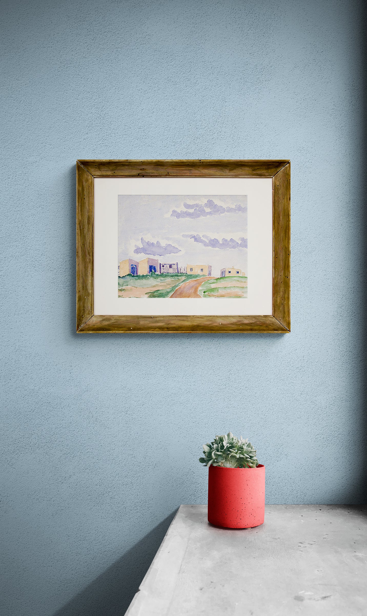 Untitled (Adobes and Sky), Painting