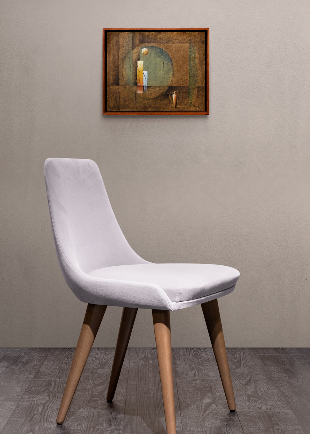 Untitled (Abstract with Man and Geometric Shapes), Painting, dated 1955