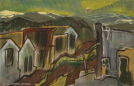Cripple Creek, Colorado (Street Scene and Mountains), Painting, dated 1953