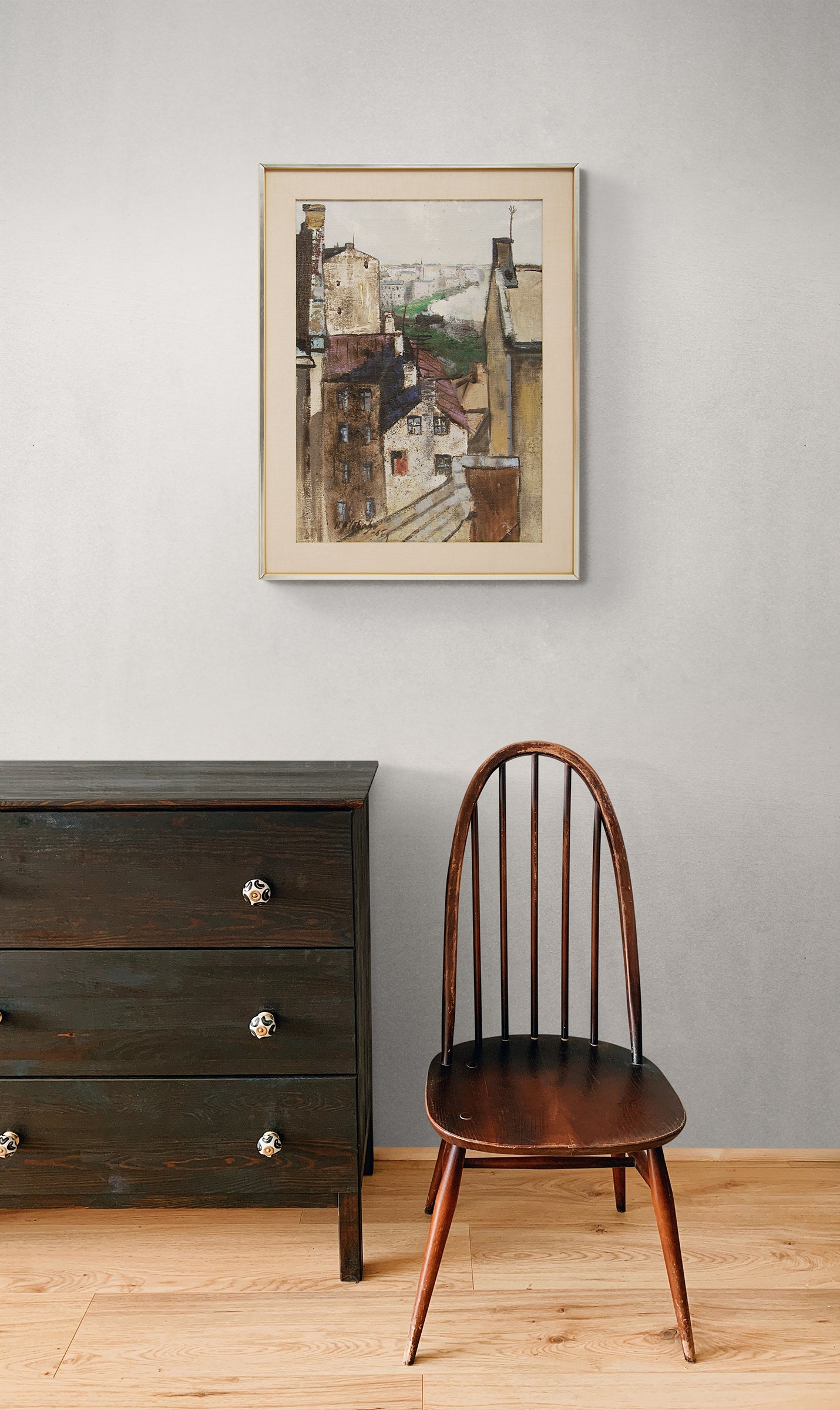 Through the Window (City View), Painting, 1965