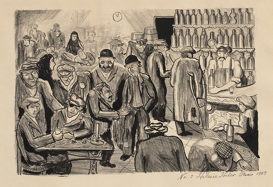Beggars Café No. 3 (Paris, France), Drawing, 1929