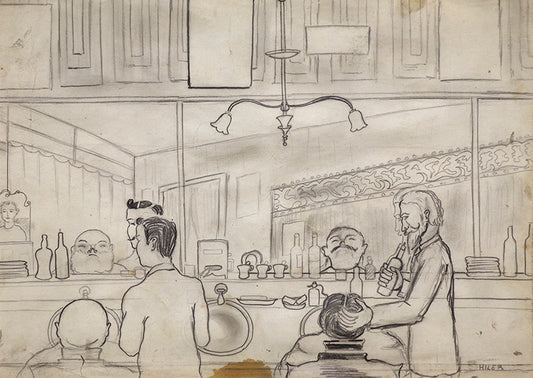 Untitled (Barber Shop, Paris), Drawing, circa 1925