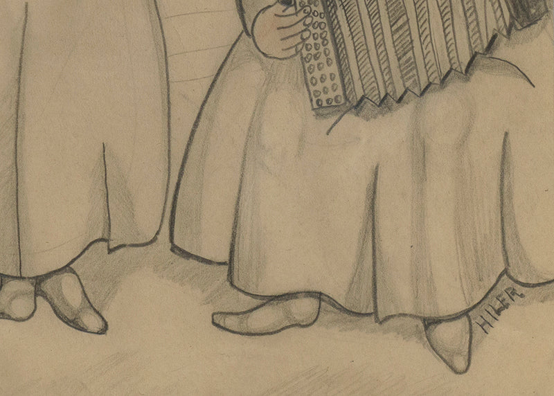 Untitled (Russian Men Dancing with Concertina), Drawing, circa 1925