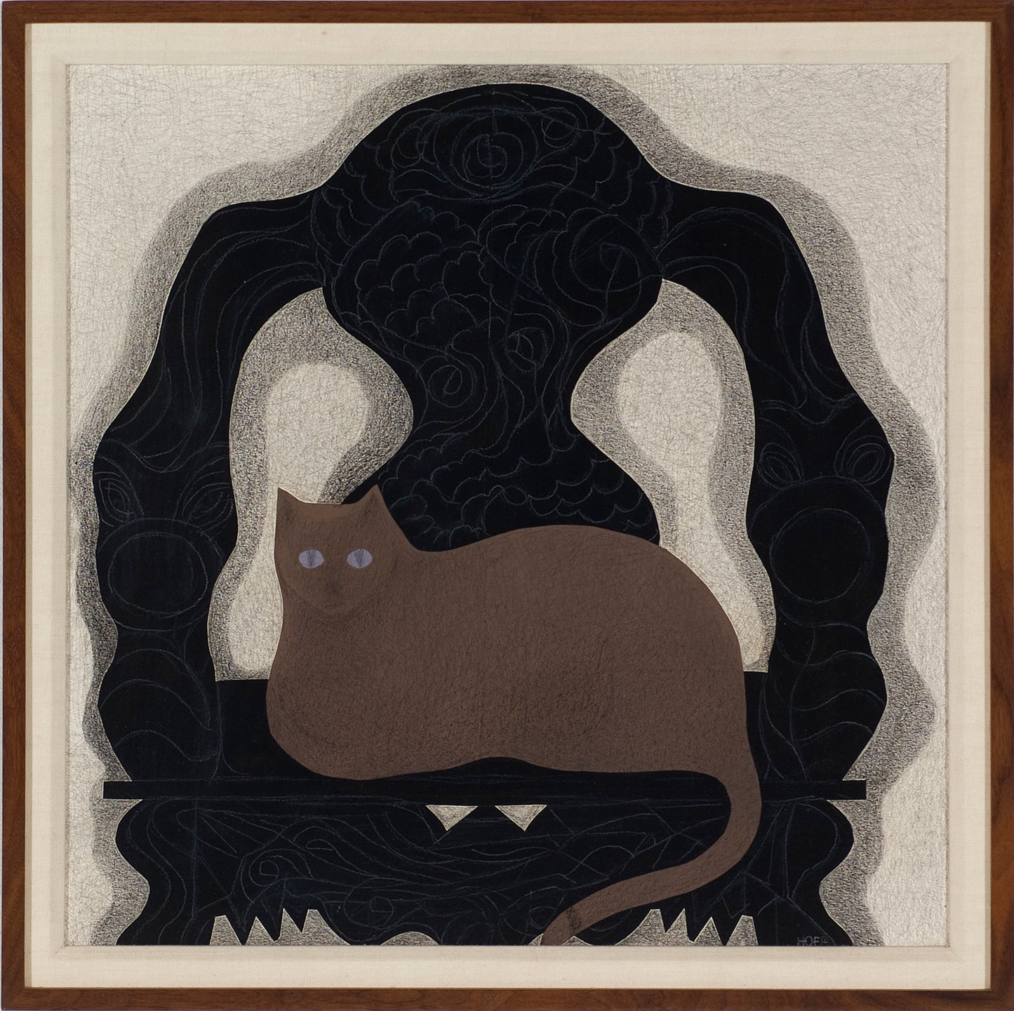 Cat in Dragon Chair, Painting, 1950