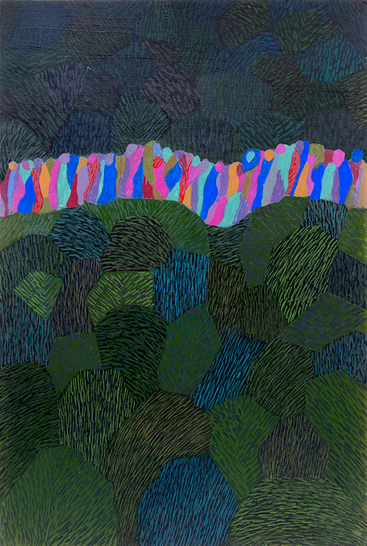 Untitled (People Walking Through the Park), Painting