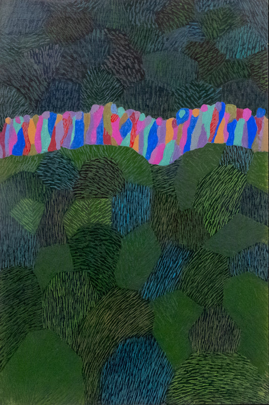 Untitled (People Walking Through the Park), Painting