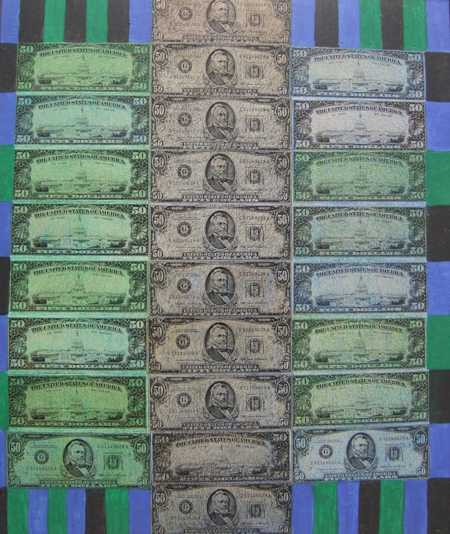 Blue Money (Money Works Series), Painting, circa 1980