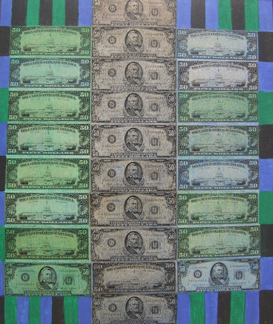 Blue Money (Money Works Series), Painting, circa 1980