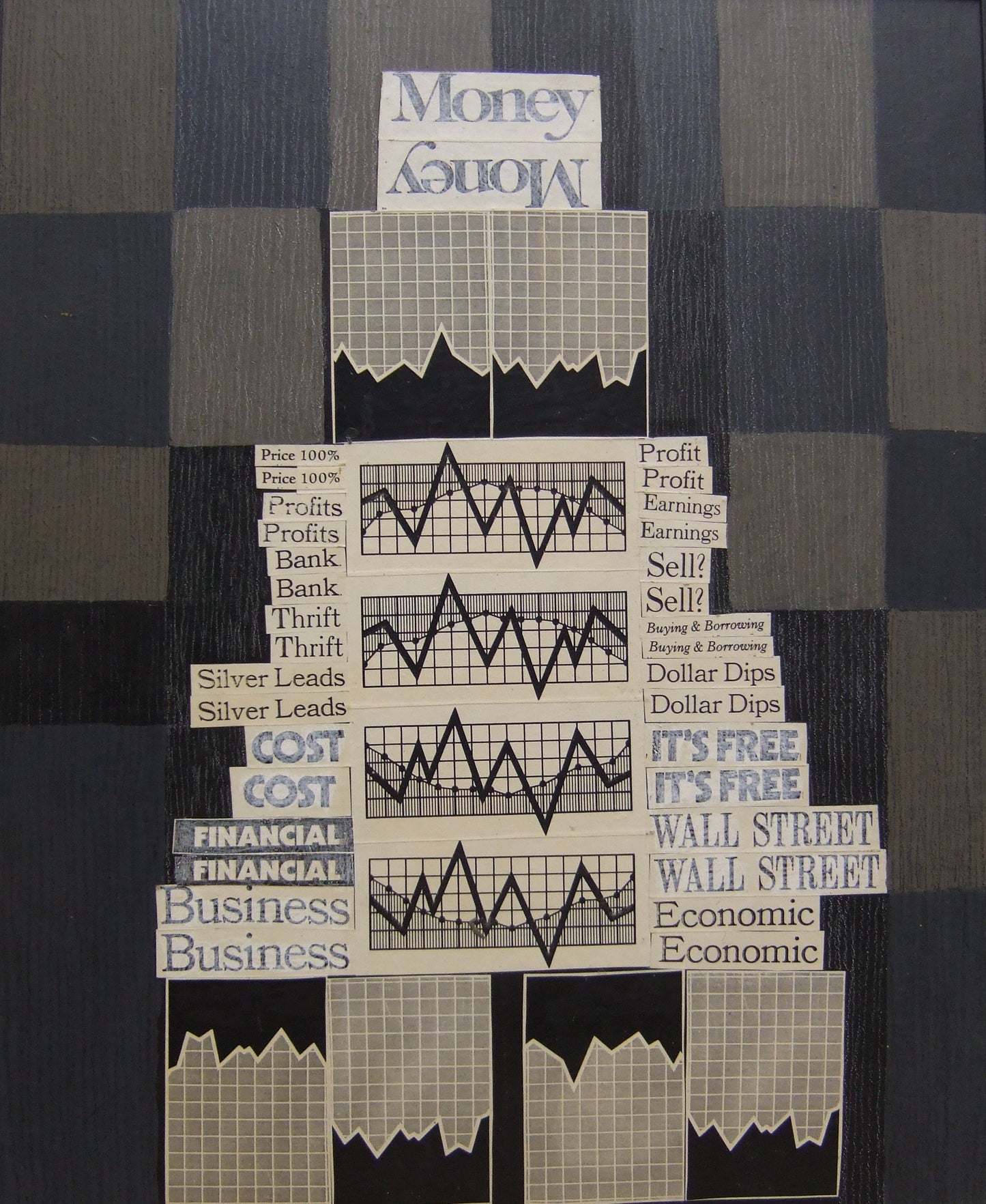Wall Street Tower (Money Works Series), Painting, circa 1980