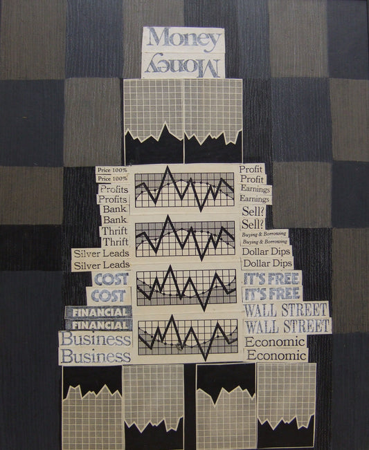 Wall Street Tower (Money Works Series), Painting, circa 1980
